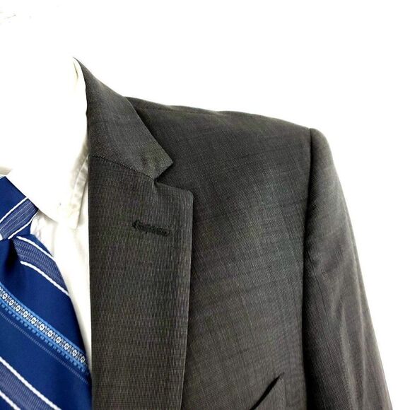 Jos A Bank Wool 2 Button Blazer 40R Gren‎ Beige Birdseye - Picture 2 of 10